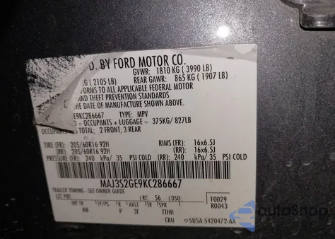 2019 Ford Ecosport Se from USA, damaged, VIN MAJ3S2GE9KC286667